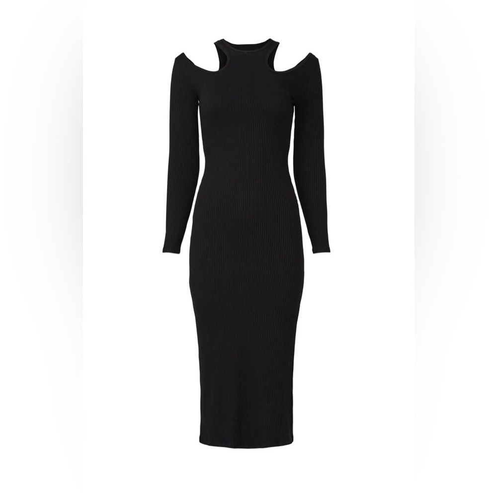 Simon Miller Black Ribbed Midi Dress